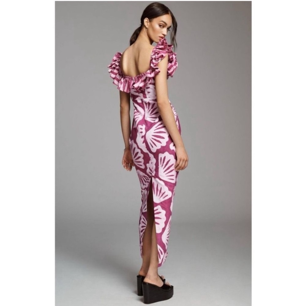 Elegant Pink Ruffle Dress - Picture 2 of 8
